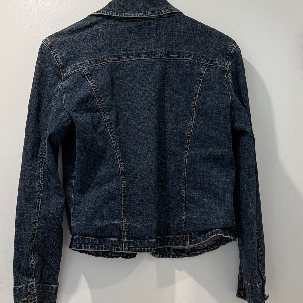 Live a Little Dark Blue Denim Jacket - Women - Picture 3 of 5